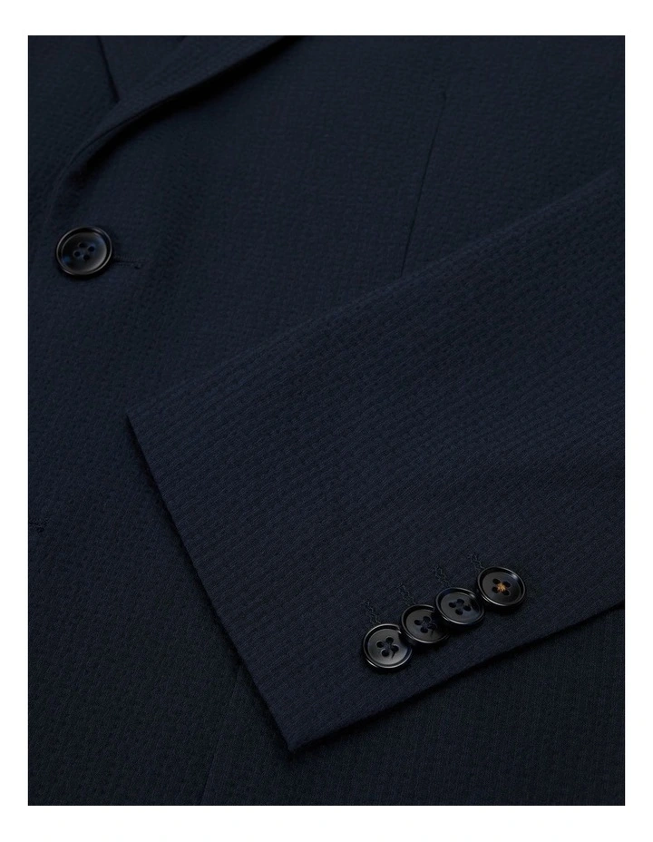 Seersucker Tailored Jacket in Navy image 6