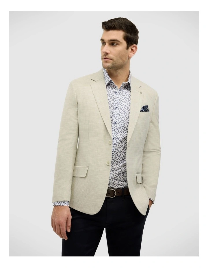 Single Breasted Textured Tailored Blazer in Sage image 1