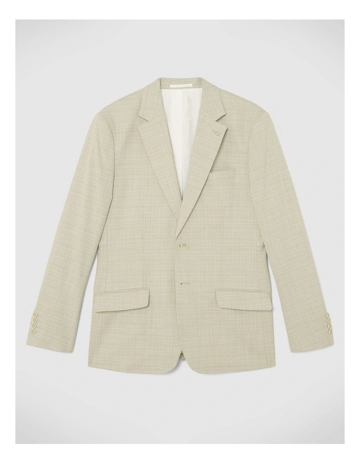 Single Breasted Textured Tailored Blazer in Sage image 2