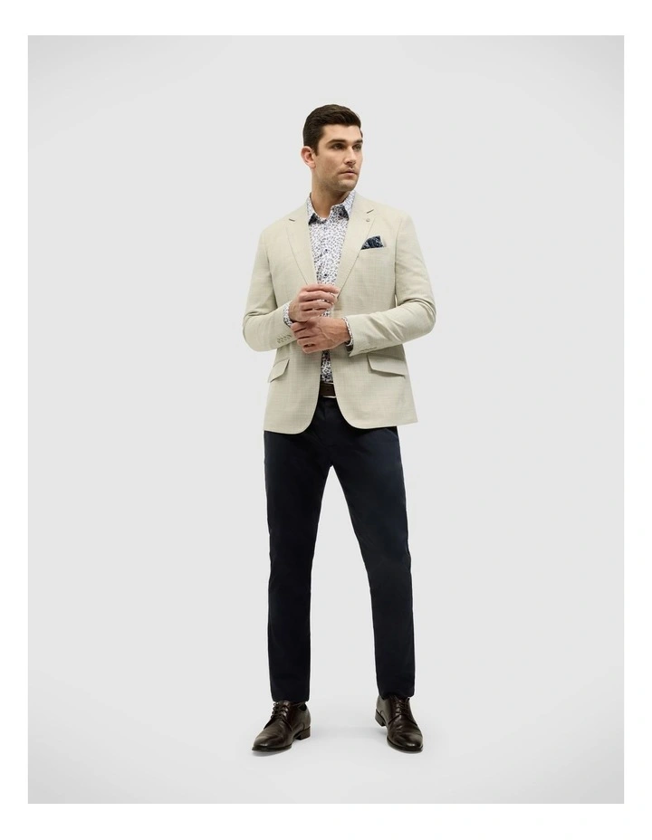 Single Breasted Textured Tailored Blazer in Sage image 3