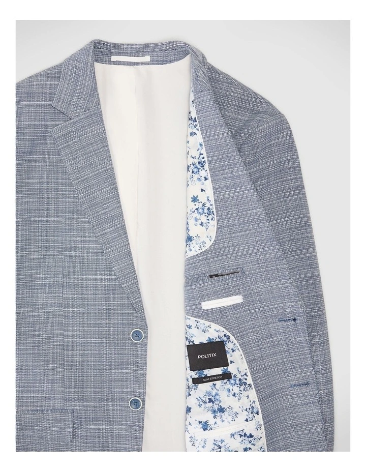 Single Breasted Textured Tailored Blazer in Navy image 6
