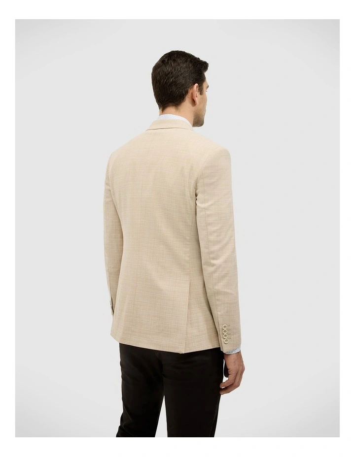 Single Breasted Textured Tailored Blazer in Fawn image 5