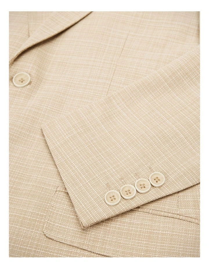 Single Breasted Textured Tailored Blazer in Fawn image 6