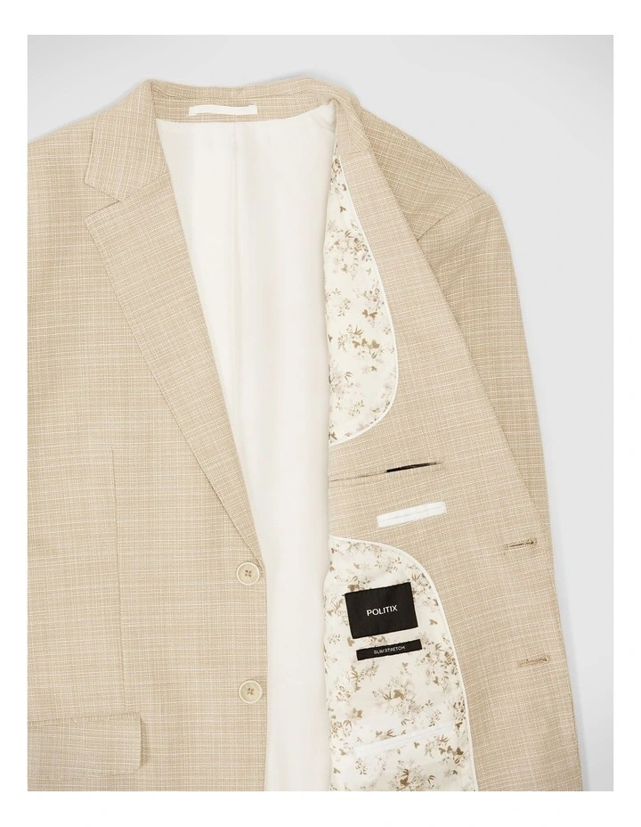 Single Breasted Textured Tailored Blazer in Fawn image 7