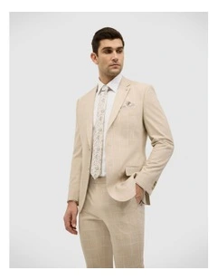 Windowpane Check Tailored Jacket in Natural Windowpane
