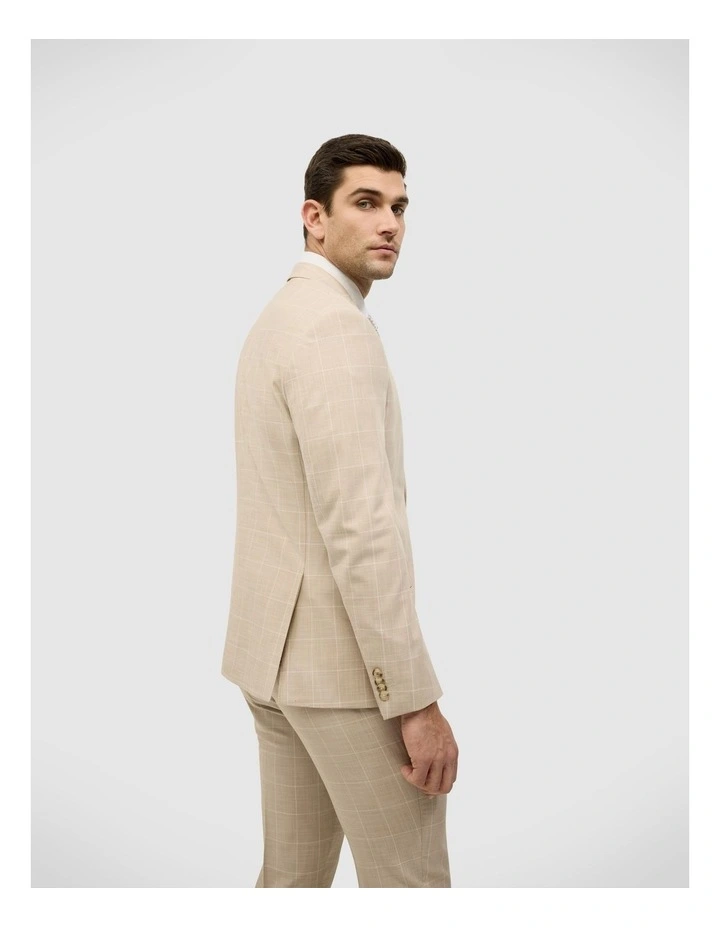 Windowpane Check Tailored Jacket in Natural Windowpane image 3