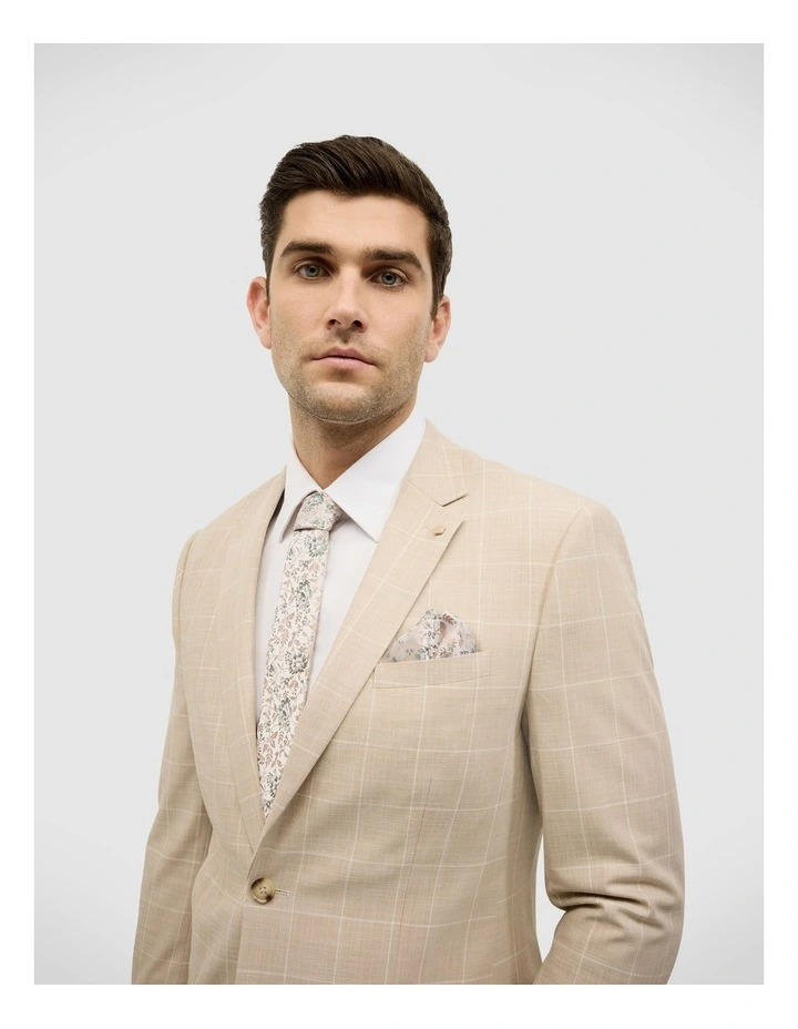 Windowpane Check Tailored Jacket in Natural Windowpane image 4