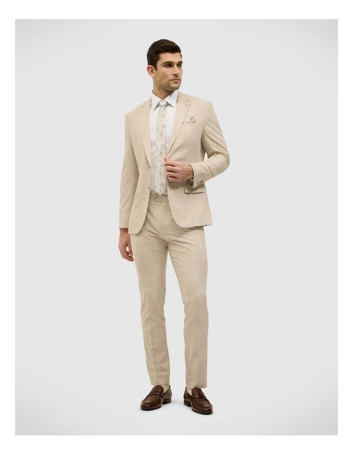 Windowpane Check Tailored Jacket in Natural Windowpane image 5