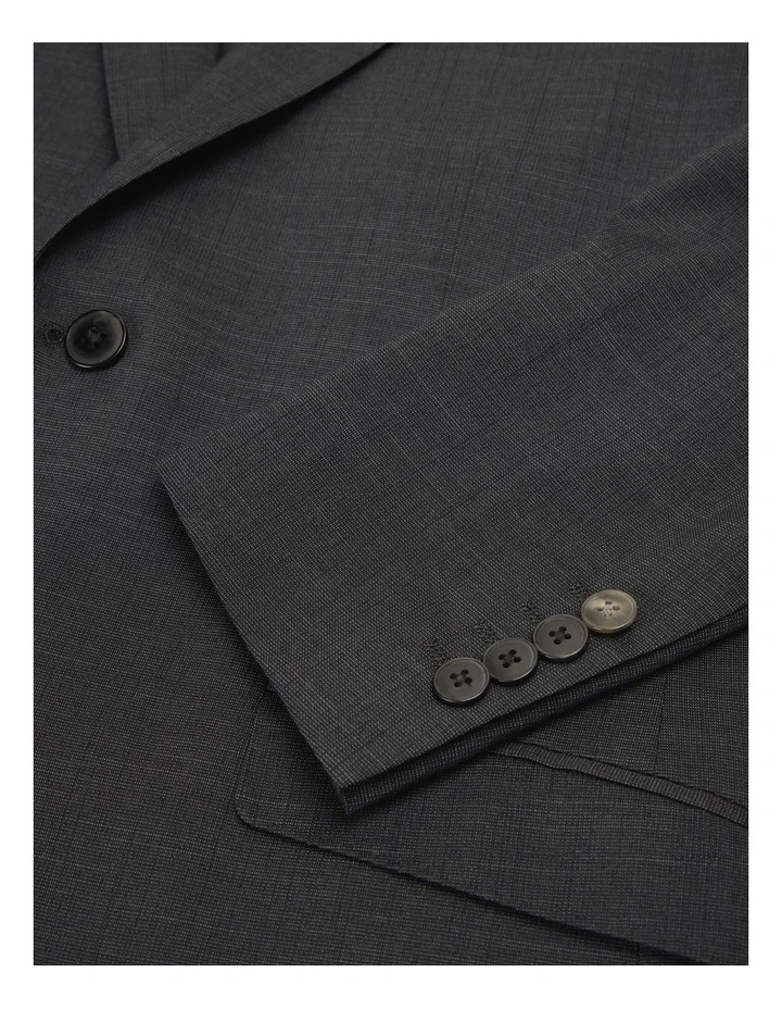 Single Breasted Textured Tailored Jacket in Charcoal image 6