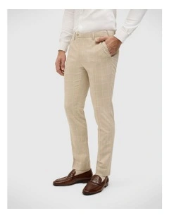 Windowpane Check Tailored Pant in Natural Windowpane