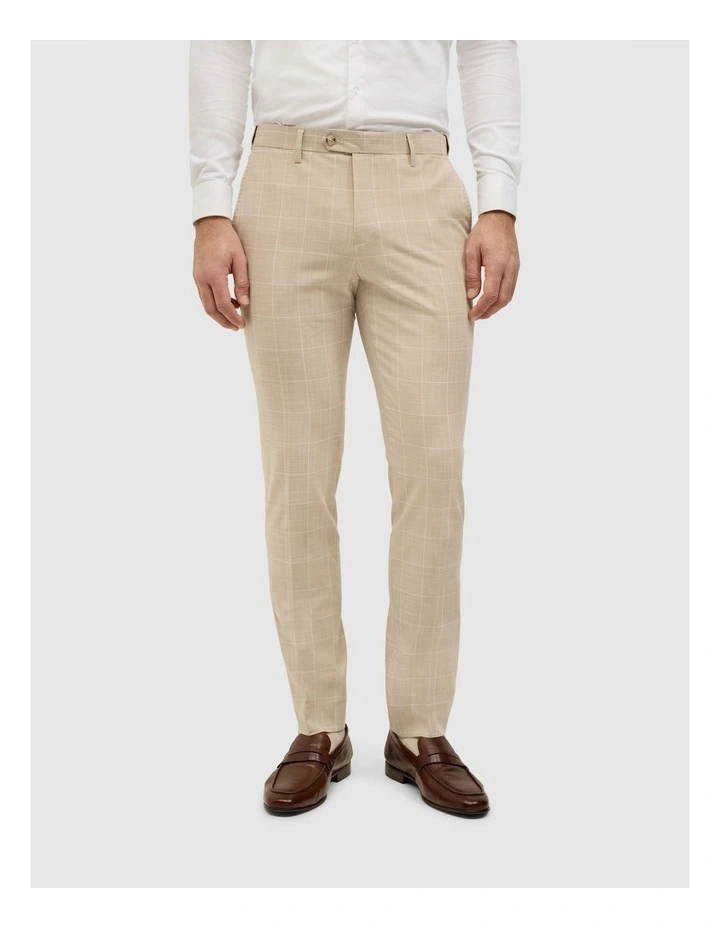 Windowpane Check Tailored Pant in Natural Windowpane image 3
