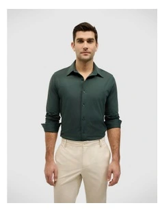 Slim Travel Shirt in Forest