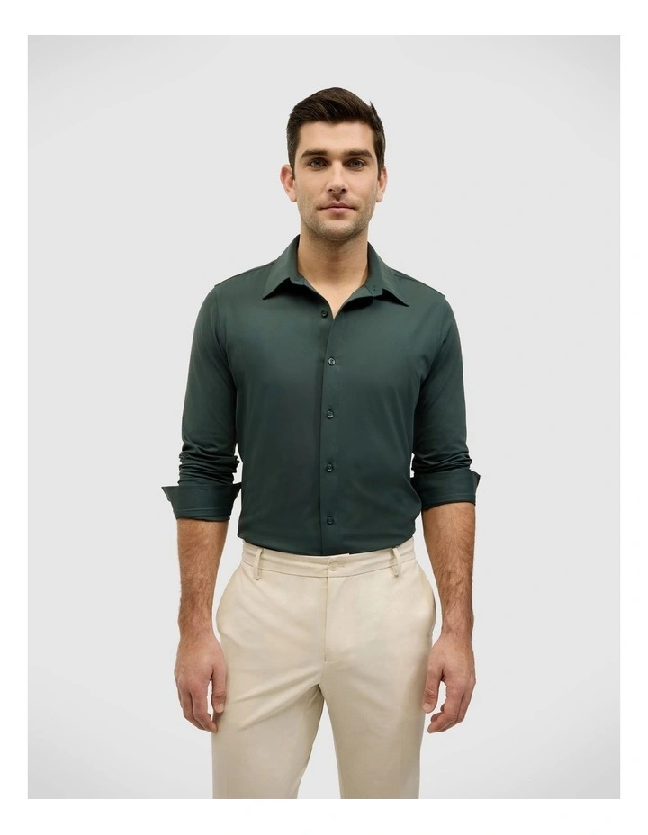 Slim Travel Shirt in Forest image 1