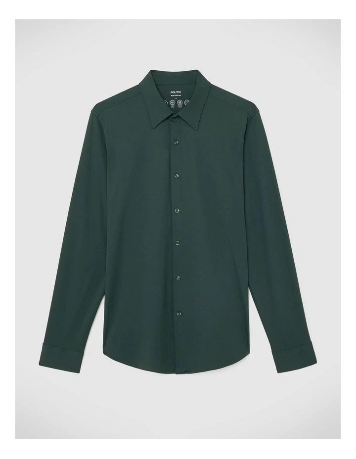 Slim Travel Shirt in Forest image 2