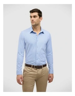 Micro-geo Travel Long Sleeve Shirt in Blue
