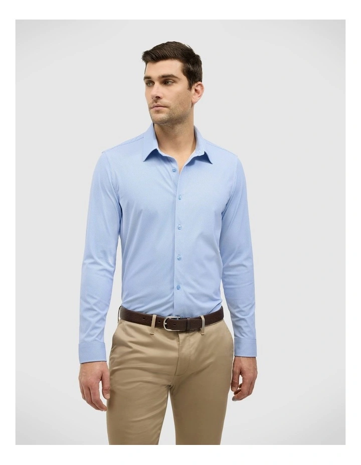 Micro-geo Travel Long Sleeve Shirt in Blue image 1