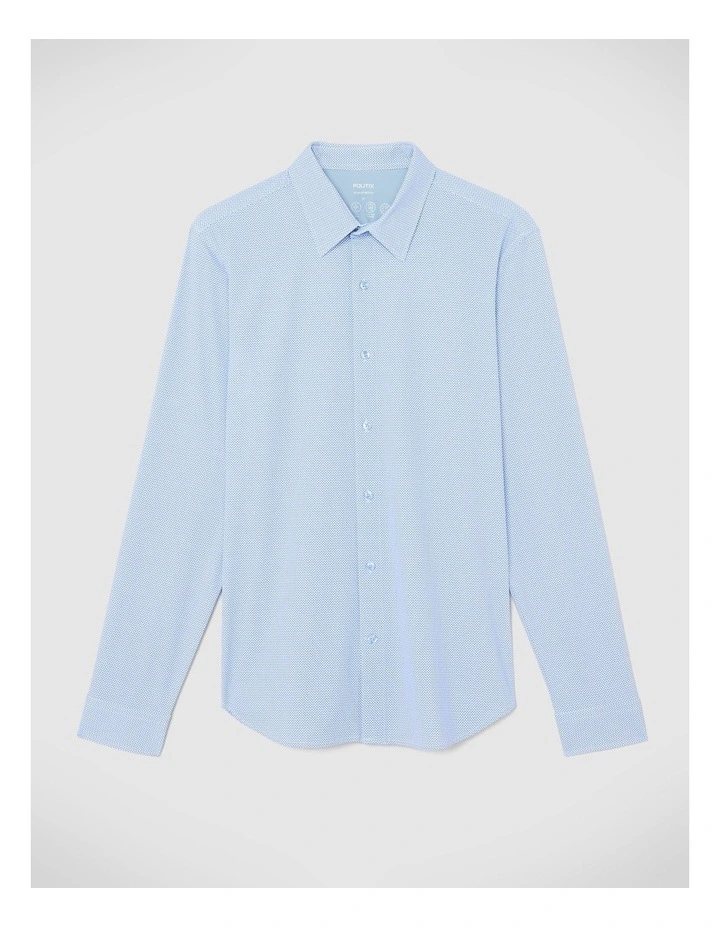 Micro-geo Travel Long Sleeve Shirt in Blue image 2