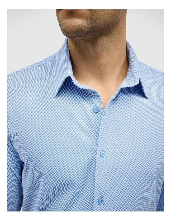 Micro-geo Travel Long Sleeve Shirt in Blue image 4