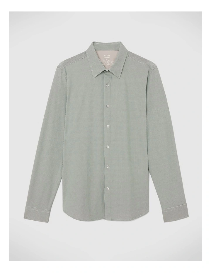 Micro-geo Travel Long Sleeve Shirt in Green image 2