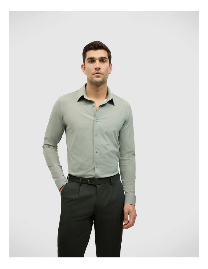 Micro-geo Travel Long Sleeve Shirt in Green image 5
