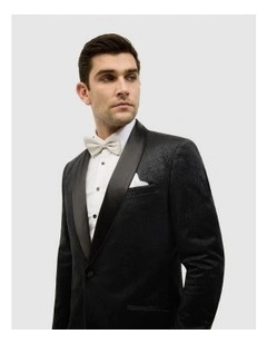 Embossed Paisley Black Tie Tuxedo in Black