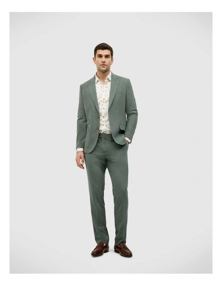 Single Breasted Tailored Jacket in Sage image 3
