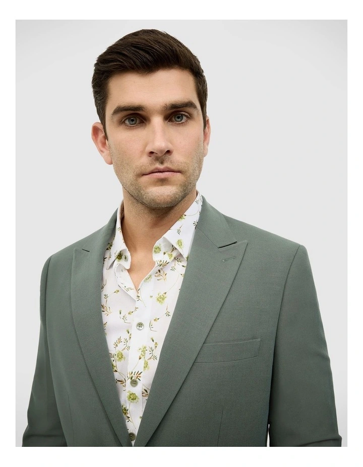 Single Breasted Tailored Jacket in Sage image 4
