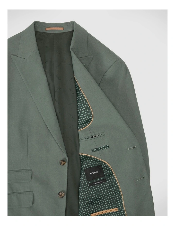 Single Breasted Tailored Jacket in Sage image 7