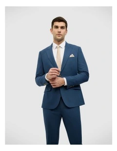 Single Breasted Tailored Jacket in Steel Blue
