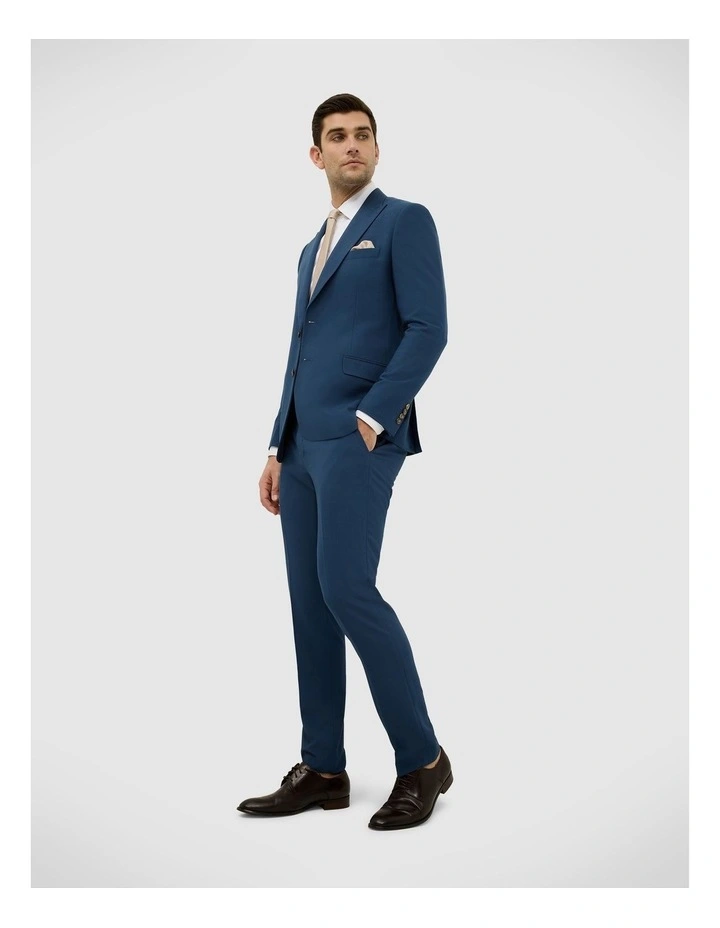 Single Breasted Tailored Jacket in Steel Blue image 3