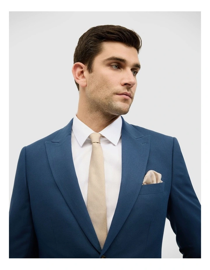 Single Breasted Tailored Jacket in Steel Blue image 4