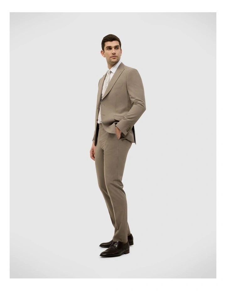Single Breasted Tailored Jacket in Mushroom image 3