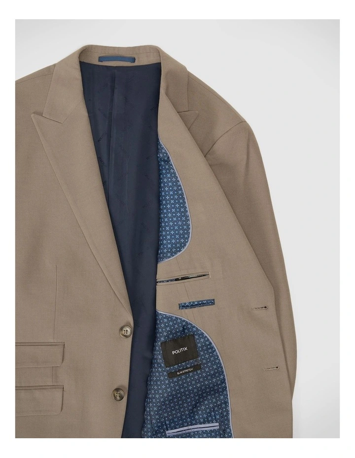 Single Breasted Tailored Jacket in Mushroom image 7