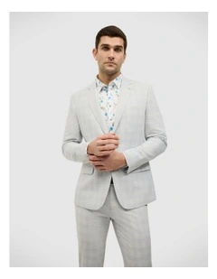 Prince Of Wales Check Tailored Jacket in Grey Check