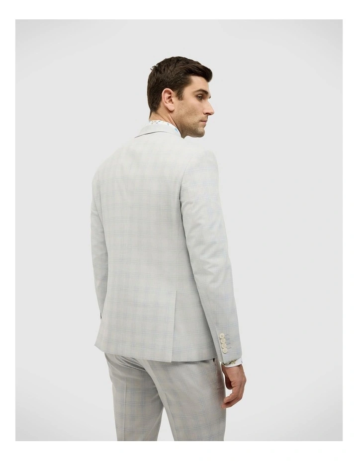 Prince Of Wales Check Tailored Jacket in Grey Check image 5