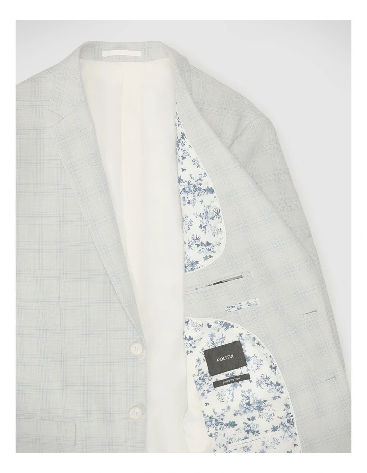 Prince Of Wales Check Tailored Jacket in Grey Check image 7