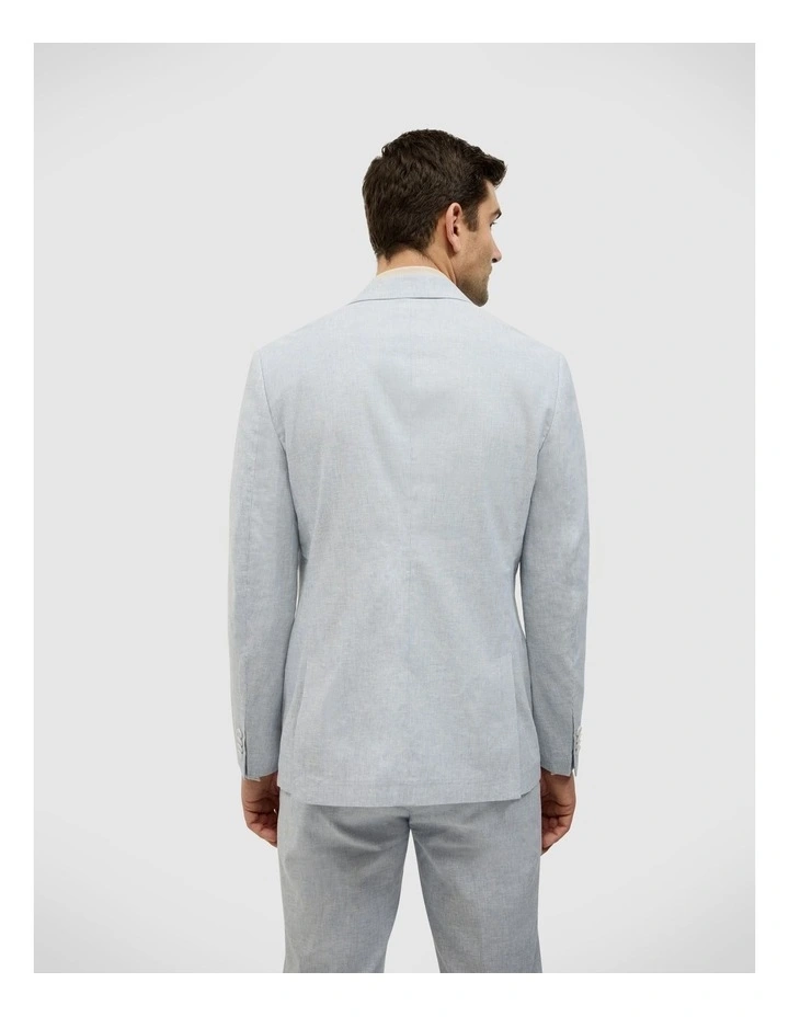 Single Breasted Summer Suit Jacket in Blue Stripe image 5