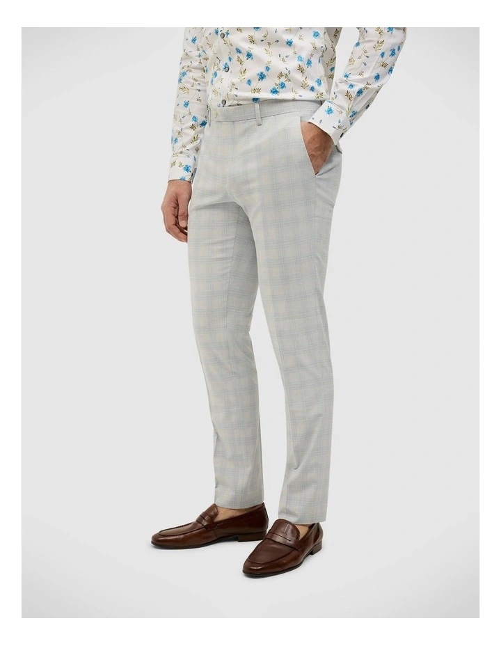 Prince Of Wales Check Tailored Pant in Grey image 1
