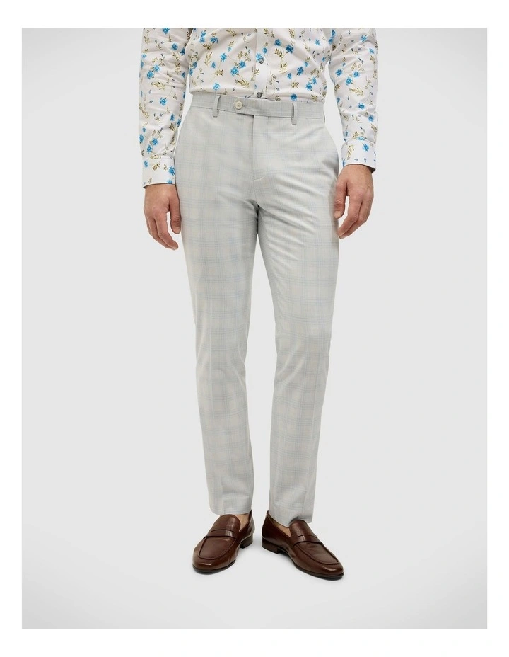Prince Of Wales Check Tailored Pant in Grey image 3