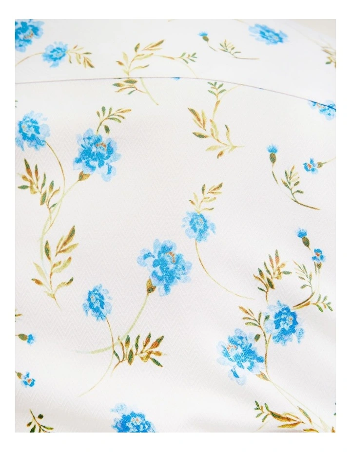 Botanical Floral Print Long Sleeve Shirt in White image 6