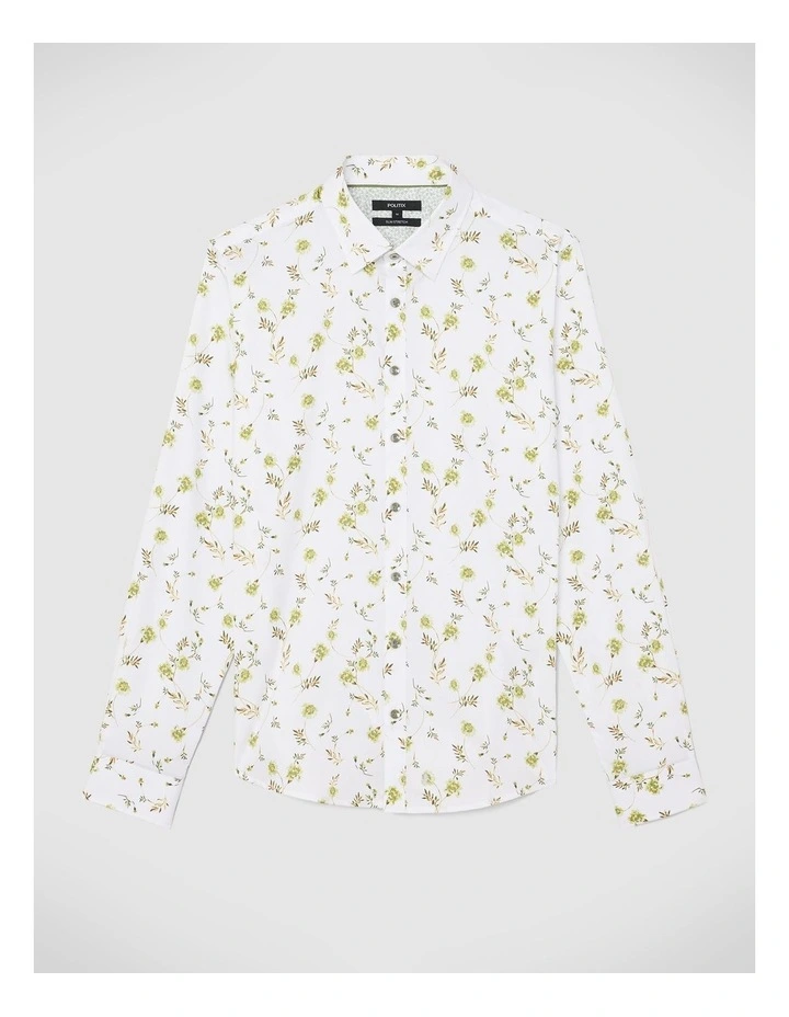 Botanical Floral Print Long Sleeve Shirt in Sage image 2