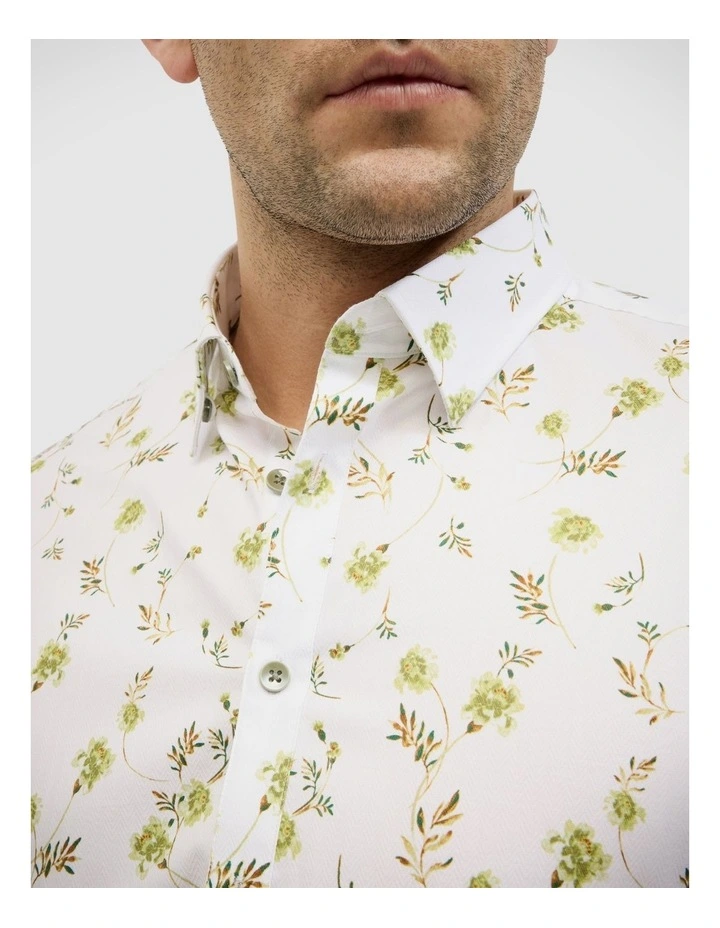 Botanical Floral Print Long Sleeve Shirt in Sage image 3