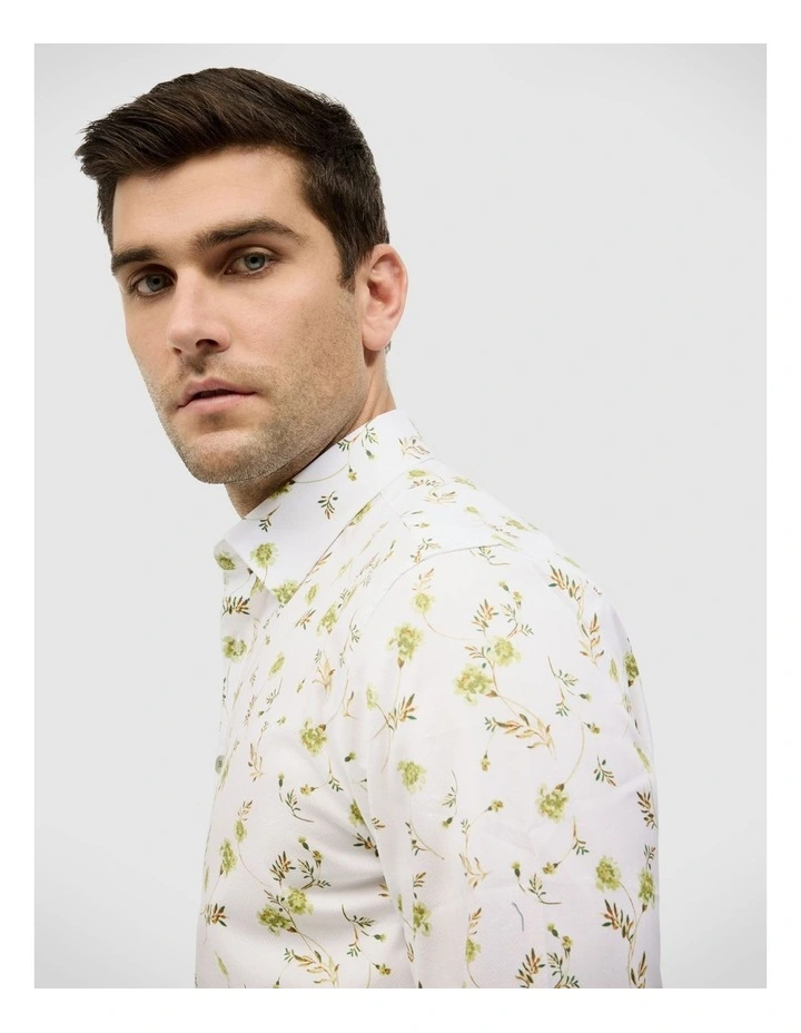 Botanical Floral Print Long Sleeve Shirt in Sage image 5