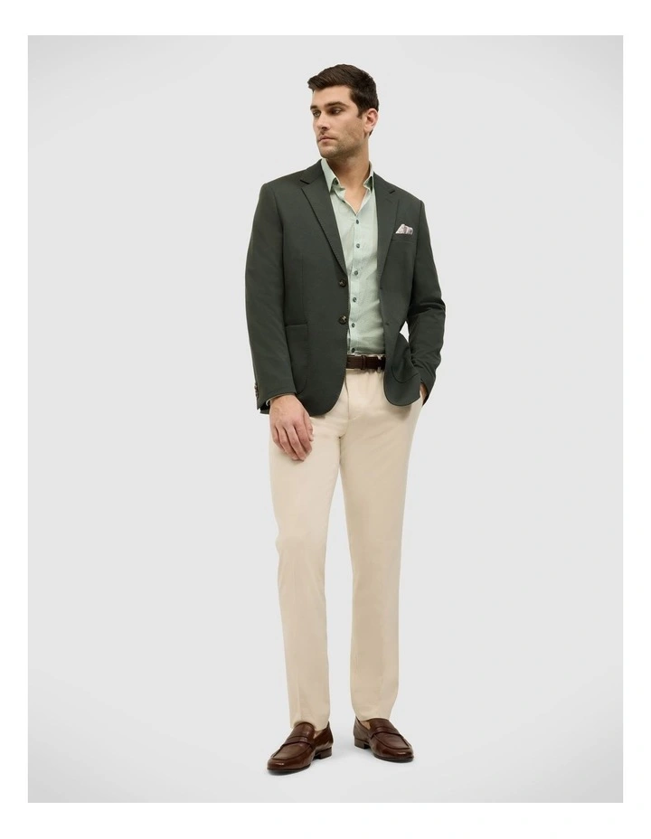 Herringbone Geo Print Long Sleeve Shirt in Green image 3