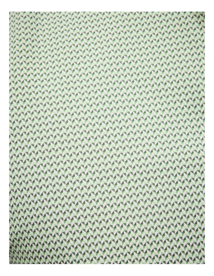 Herringbone Geo Print Long Sleeve Shirt in Green image 7