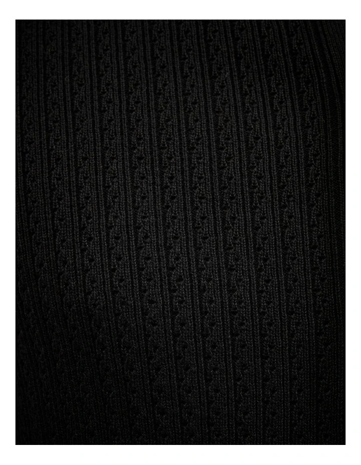 Textured Button-down Knit in Black image 7