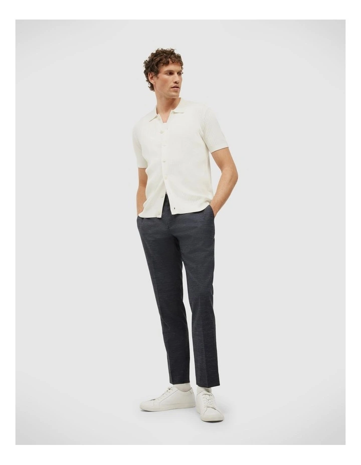 Textured Button-down Knit in White image 3
