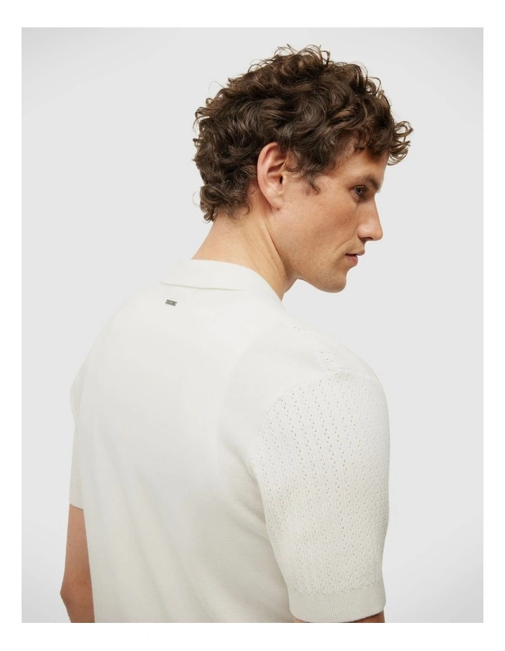 Textured Button-down Knit in White image 6