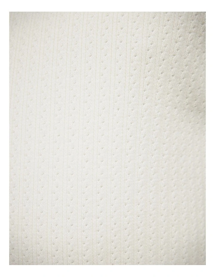 Textured Button-down Knit in White image 7