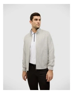 Houndstooth Travel Performance Bomber in Grey